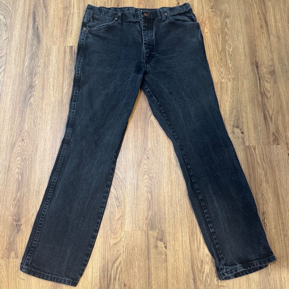 Wrangler Cowboy Cut 936WBK Faded Black Relaxed Straight Leg Jeans Mens 36x32